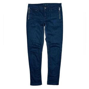 Marc Jacobs Dark Carbon Low Rise Skinny Zipper Detail Denim Jeans